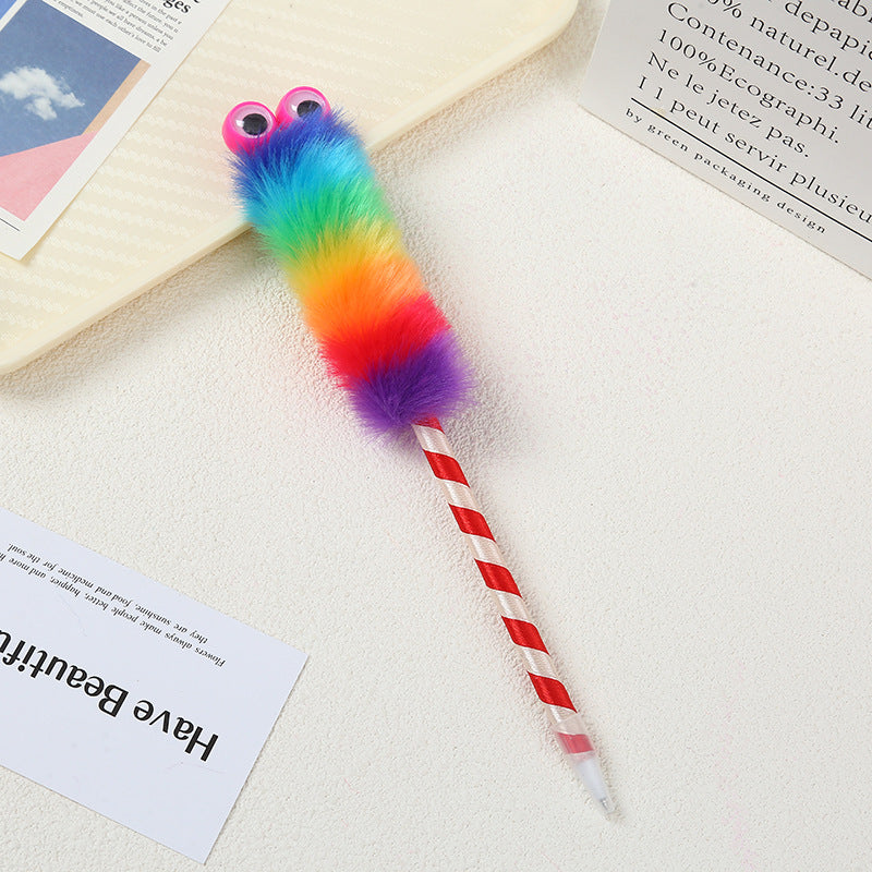 Wholesale 5pcs colorful big eye caterpillar ball pen