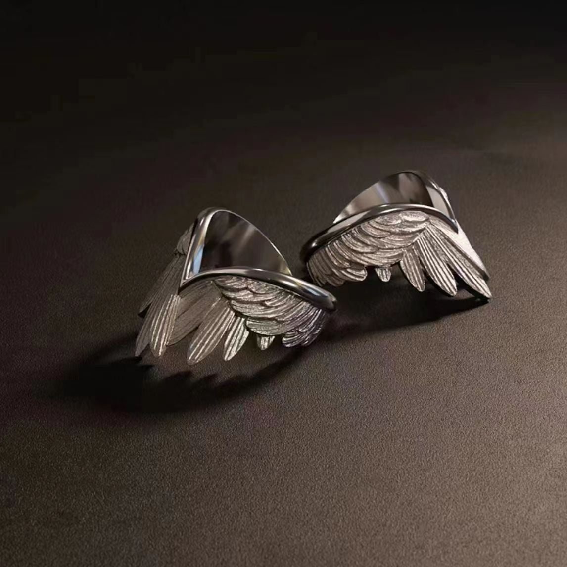 Wholesale Chic Feather Wing Ring Copper Unisex Jewelry Accessory Gift