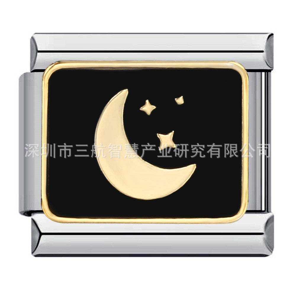 Pulsera de encanto italiano de 5 piezas al por mayor de 9 mm empalme de bricolaje lindo pulsera compuesta de acero inoxidable creativo