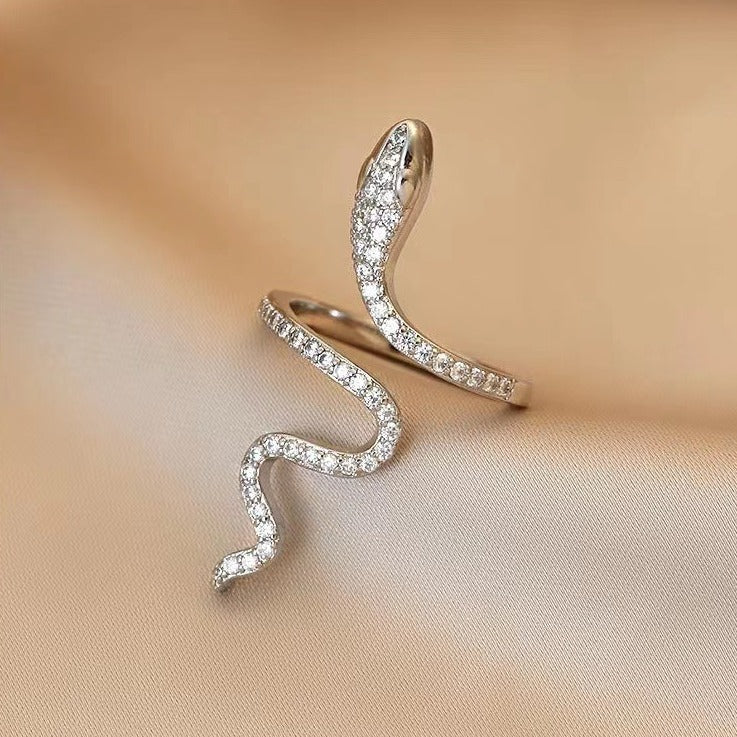 Wholesale  punk style snake-shaped open ring