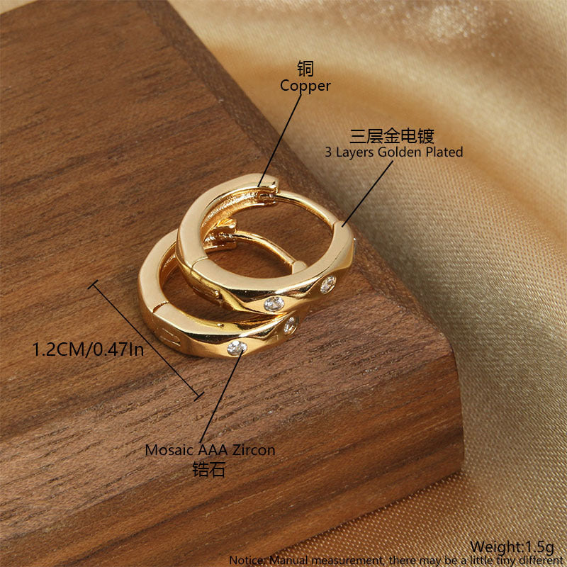 Wholesale Geometric Hollow Love Copper Gold Plated Micro-Inlaid Zirconia Earrings Hoop Earrings ACC-ES-BaiTian001