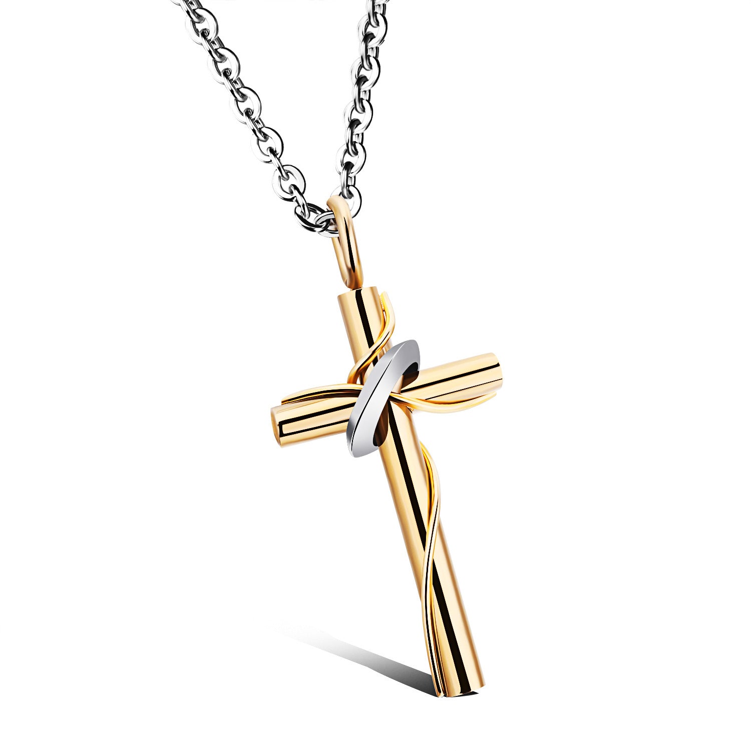 Wholesale cross fashion personality stainless steel couple necklace