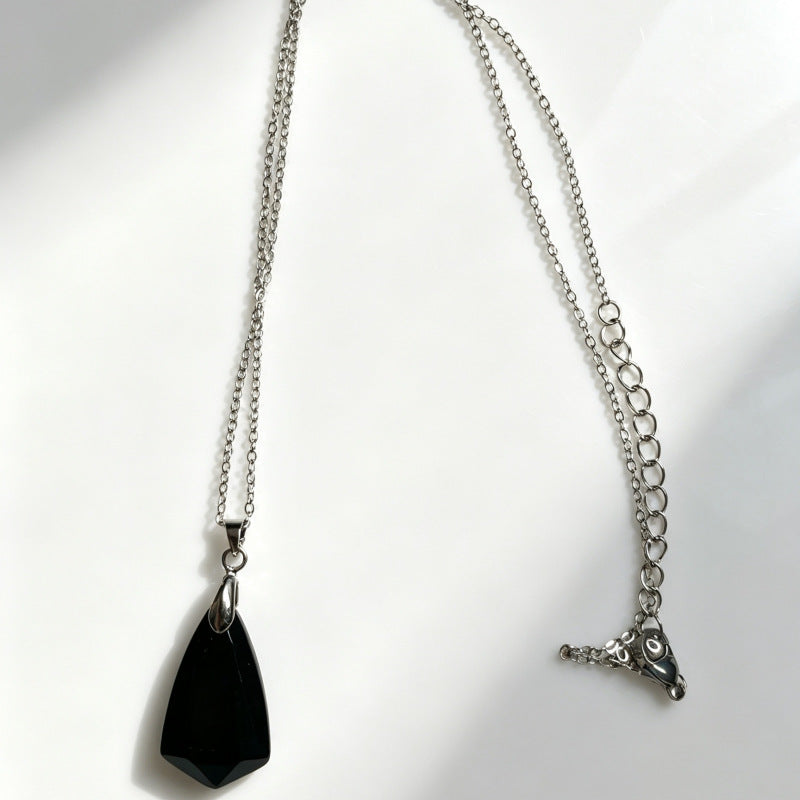 Wholesale Faceted Natural Amethyst Pendant Necklace Bohemian Geometric Jewelry Accessory For Boutique Resale