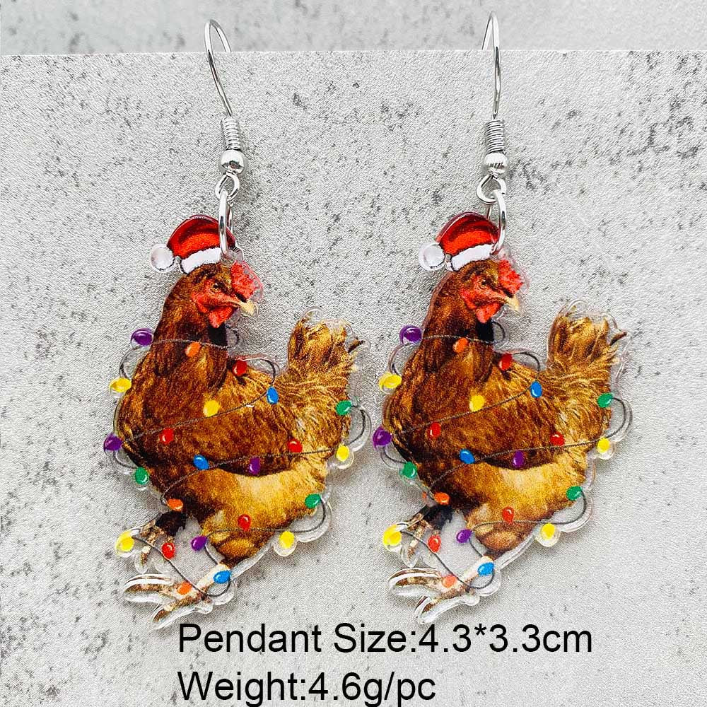 Wholesale Acrylic Christmas Snowflake Santa Claus Earrings ACC-ES-ChenY088