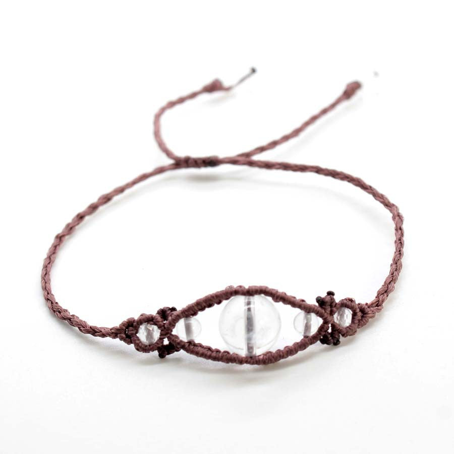 Wholesale Amethyst Gemstone Beaded Bracelet Angel Eye Handwoven Adjustable Retro Chic Everyday Jewelry