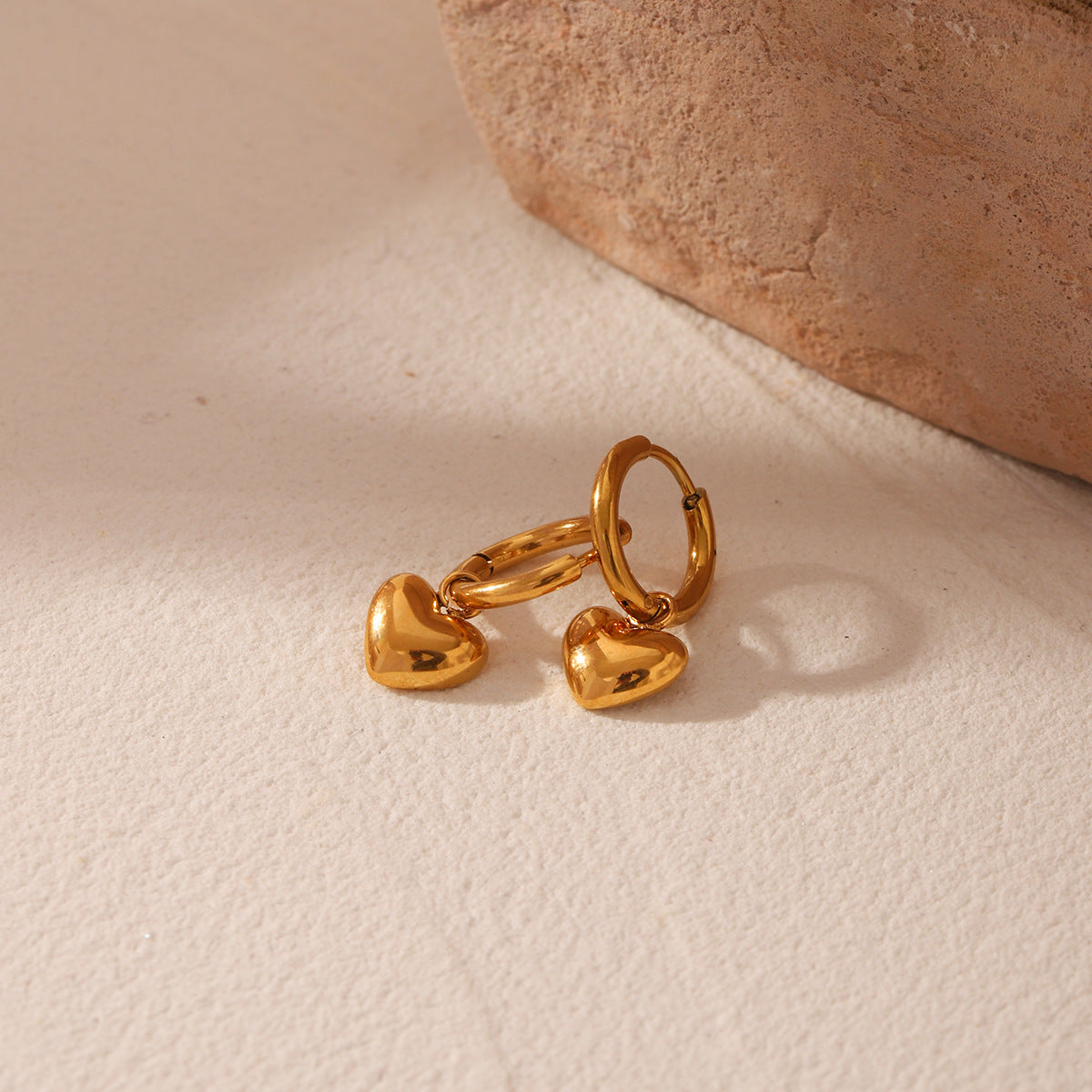 Wholesale  Love Pendant Stainless Steel Earrings Light Luxury Minimalist All-match Color-free Loop Earrings