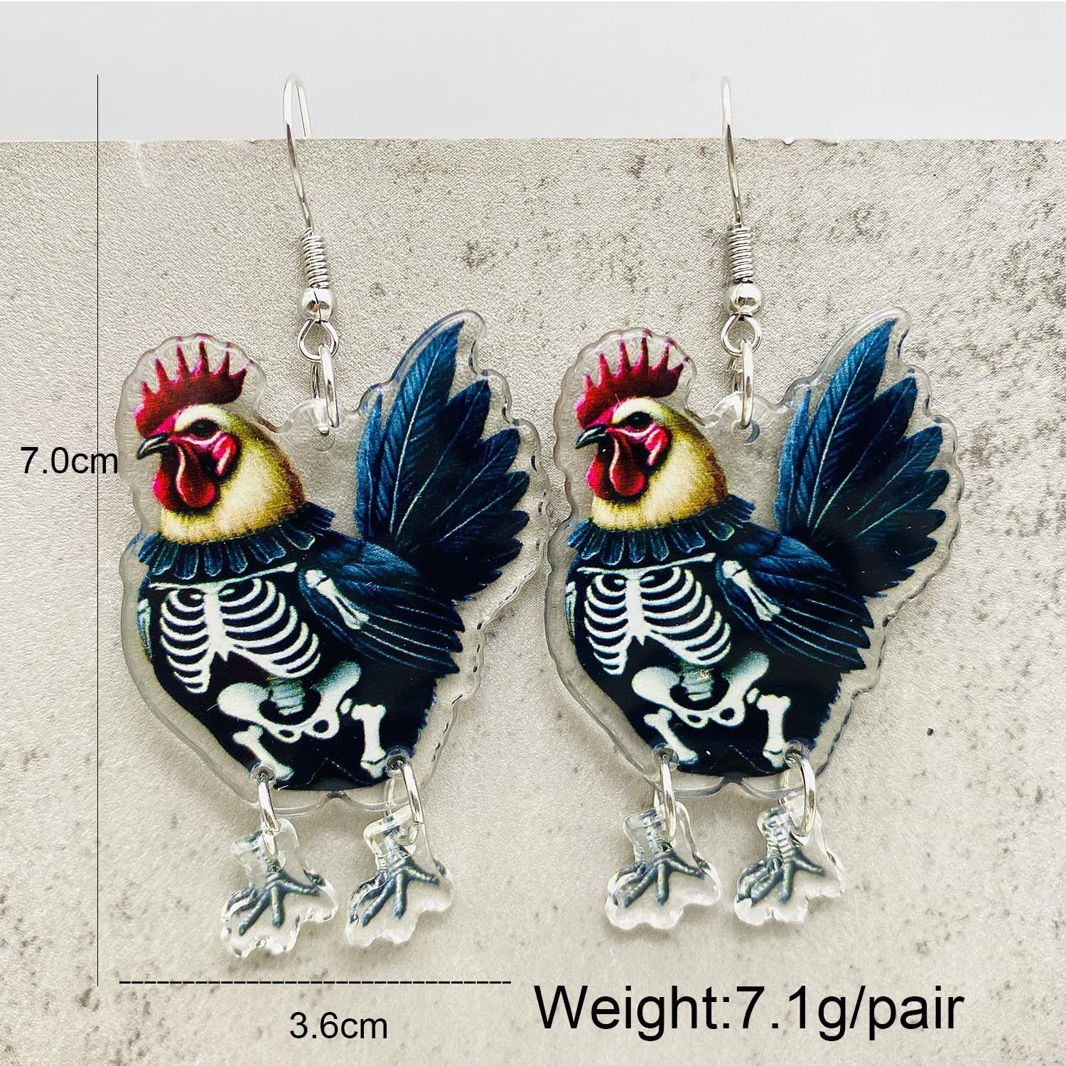 Wholesale Halloween Christmas Rooster Acrylic Earrings ACC-ES-ChenY053