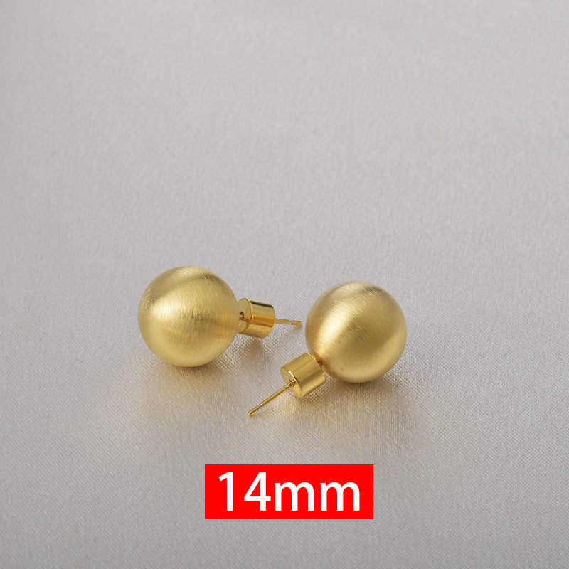 Wholesale Fashion Small Style Wire-drawing Hollow Ball Earrings