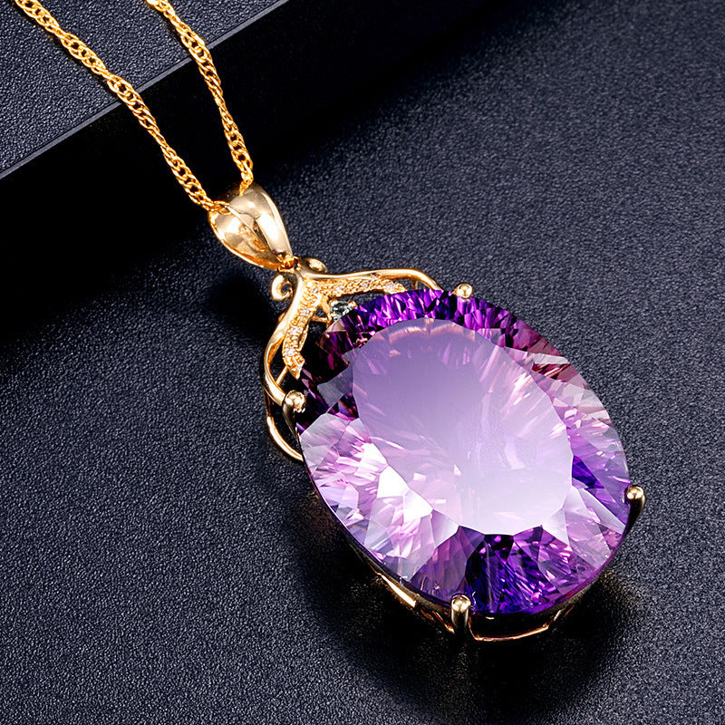 Wholesale  ladies pendant necklace  high sense amethyst necklace