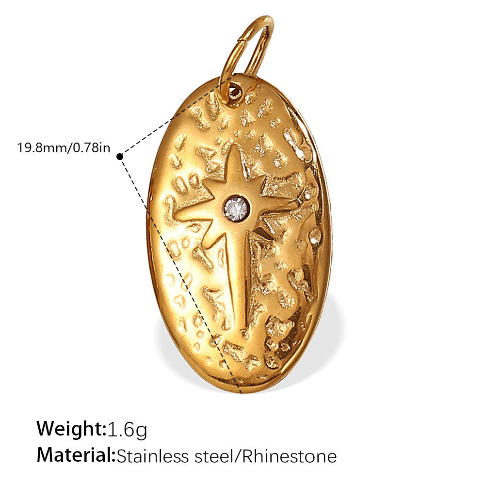 Wholesale Irregular Cross-Shaped DIY Stainless Steel Pendant Full Diamond Jewelry Accessories Necklace Zircon Diamond Inlaid