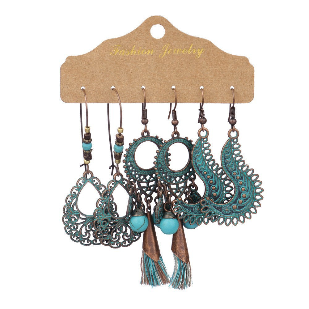 Wholesale Vintage Style Bohemian Waterdrop Shape Long Earrings