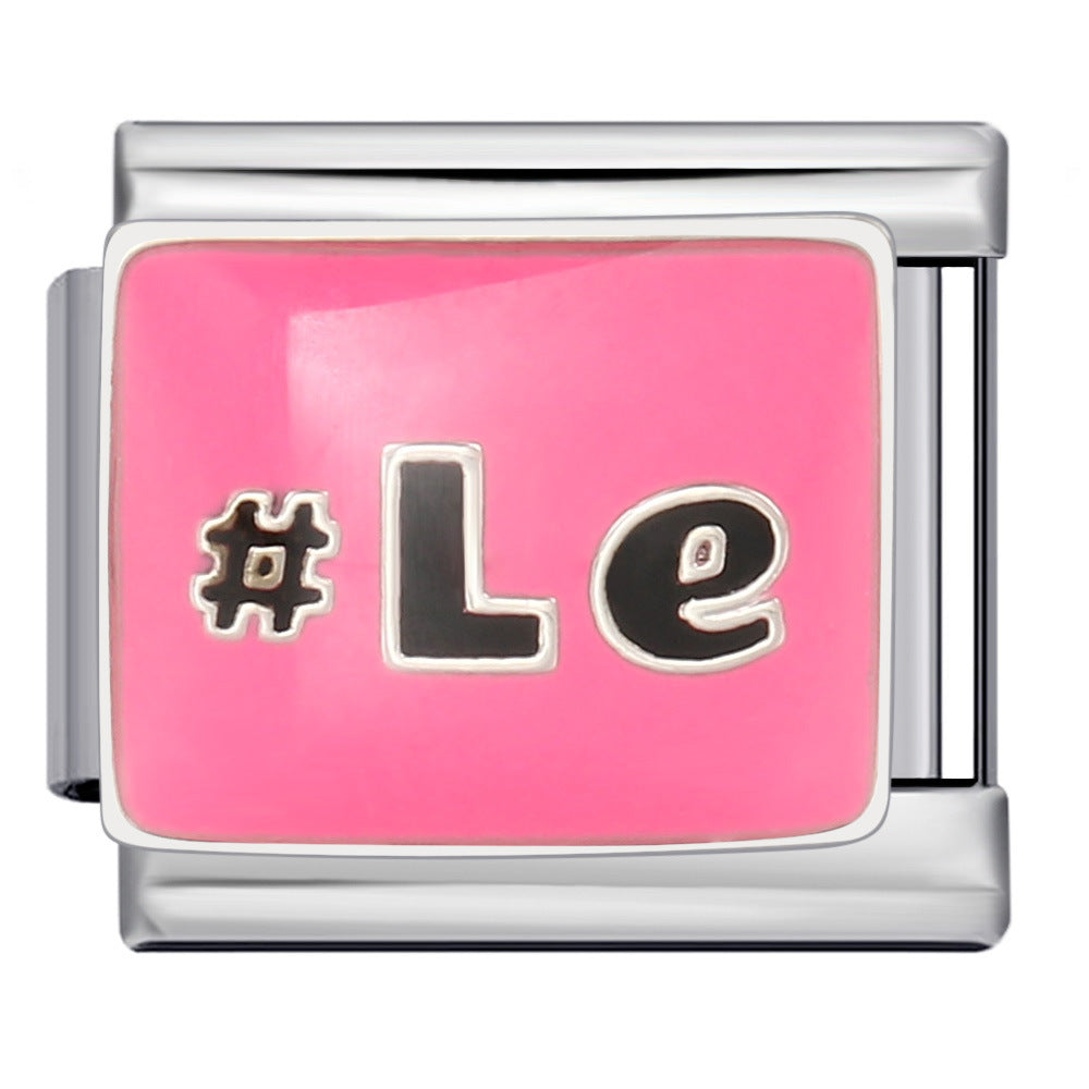 Wholesale Italian Module Bracelet Titanium Steel Welding Oil Dropping DIY Charms