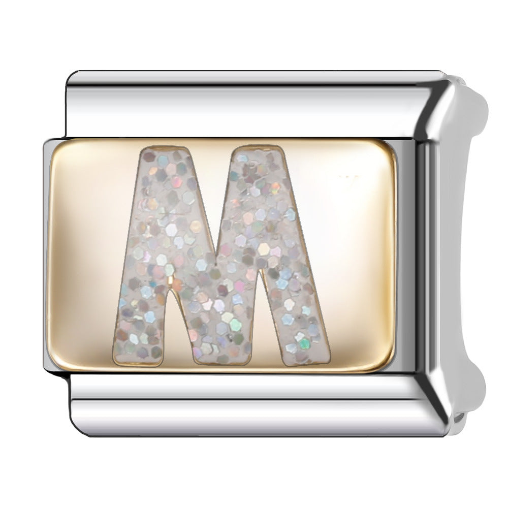 Wholesale Italian Module 9mm Oil-Dropping Gorgeous Letter Bracelet