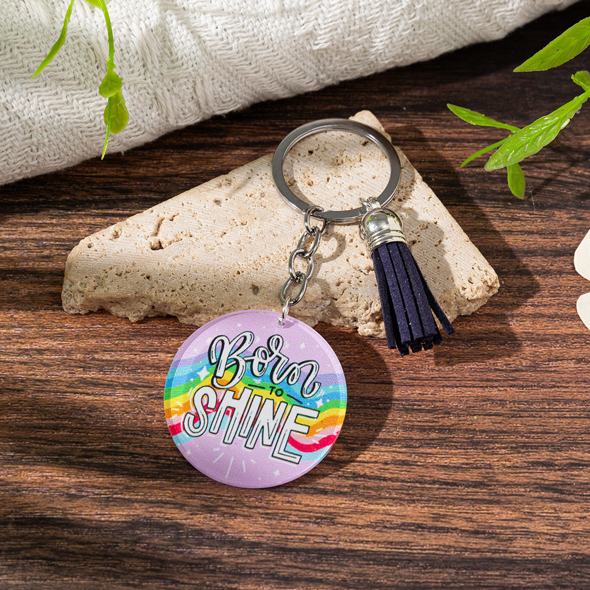 Wholesale Creative Rainbow English Letter Acrylic Keychain