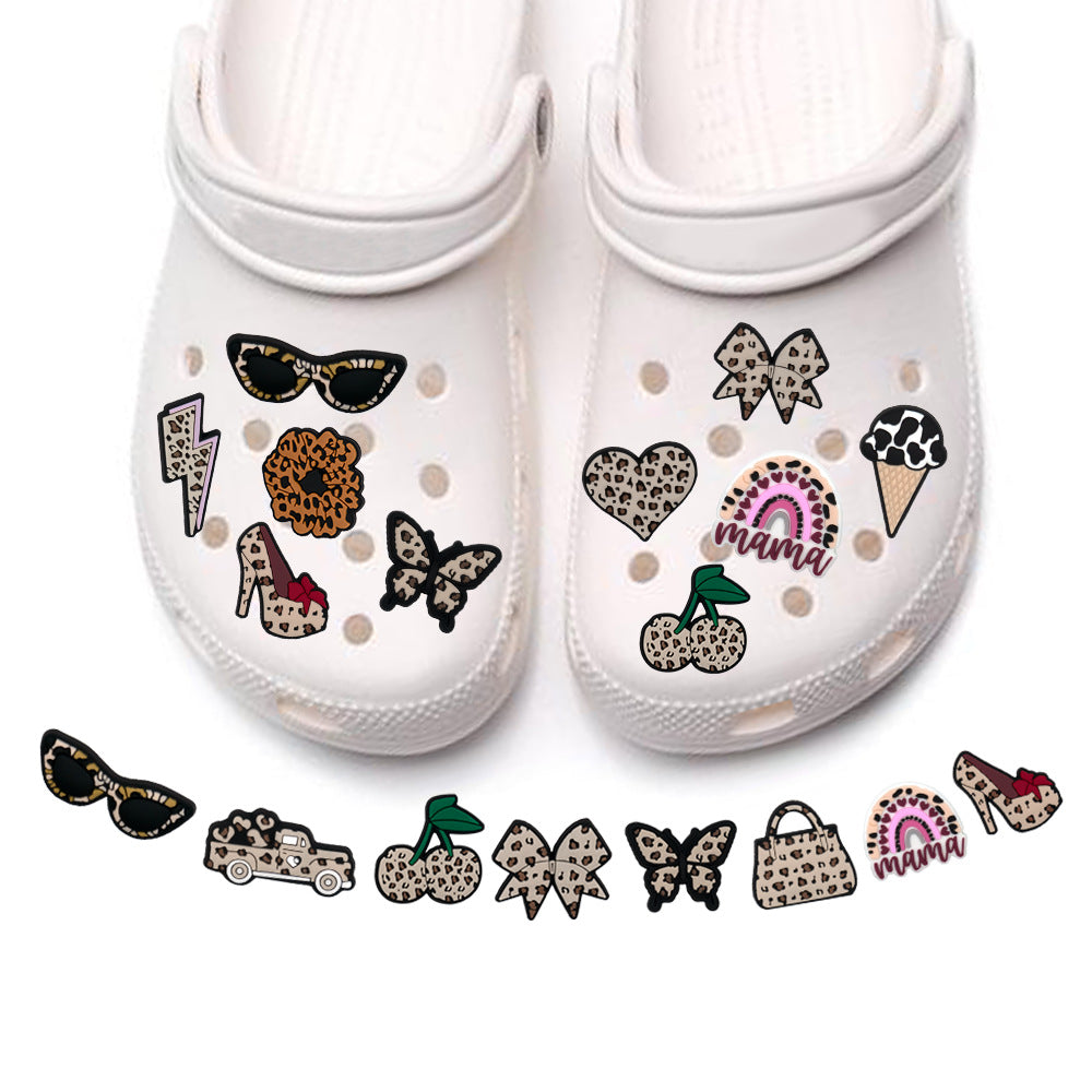 Wholesale Random 100pcs Leopard Print Series Shoes Accessories Shoes Charms