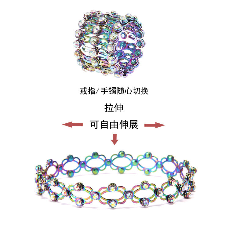 Wholesale magic a dual-purpose telescopic ring bracelet deformation adjustable ring