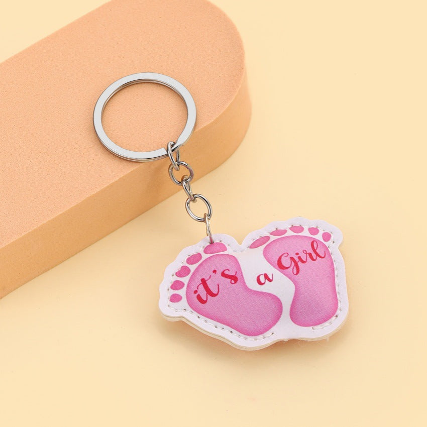 Wholesale Valentine's Day Cute Three-dimensional PU Small Foot Keychain