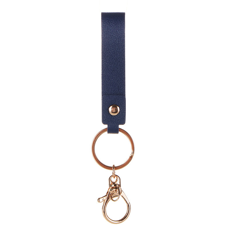 Wholesale Leather Keychain Hand Strap Cute Minimalist Business Gift Wedding Favor Black Car Key Accessory