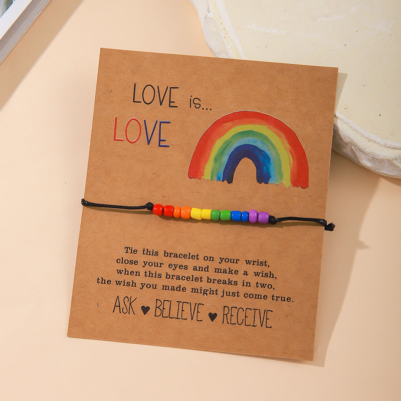 Wholesale  Colorful Rice Bead Bracelet Summer Rainbow