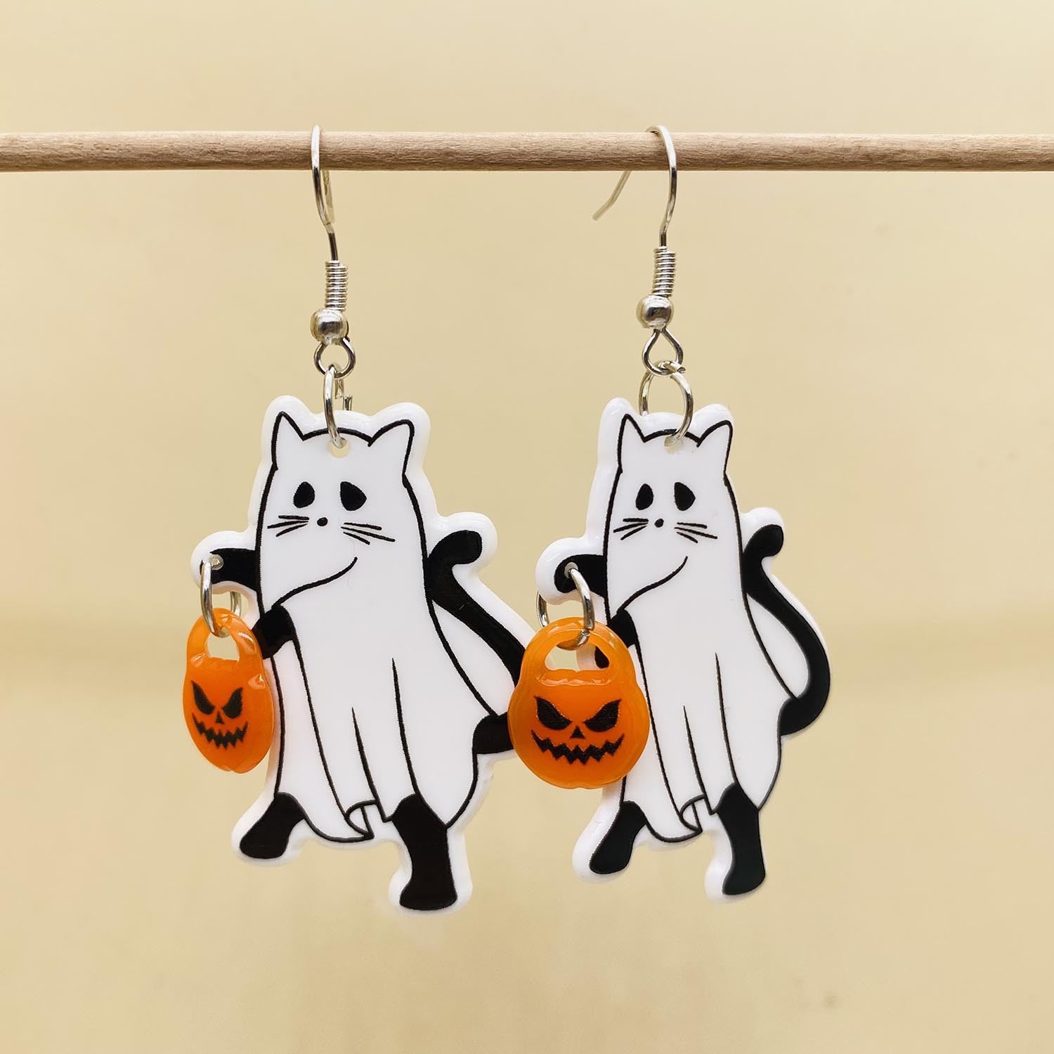 Wholesale Halloween Skateboard Ghost Earrings