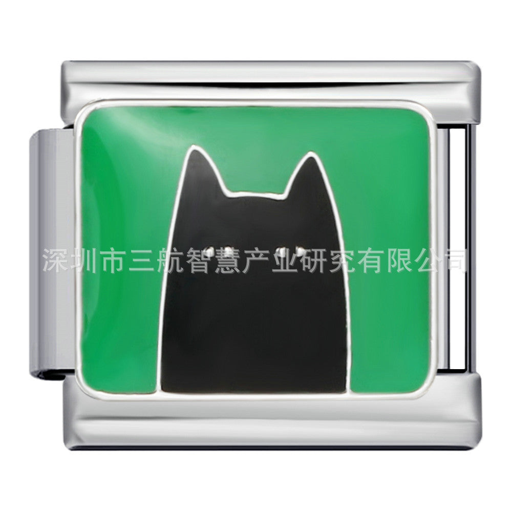 Bracelet de charme italien 5pcs 5pcs 9 mm DIY Splicing Paysage Pictorial en acier inoxydable Bracelet composable