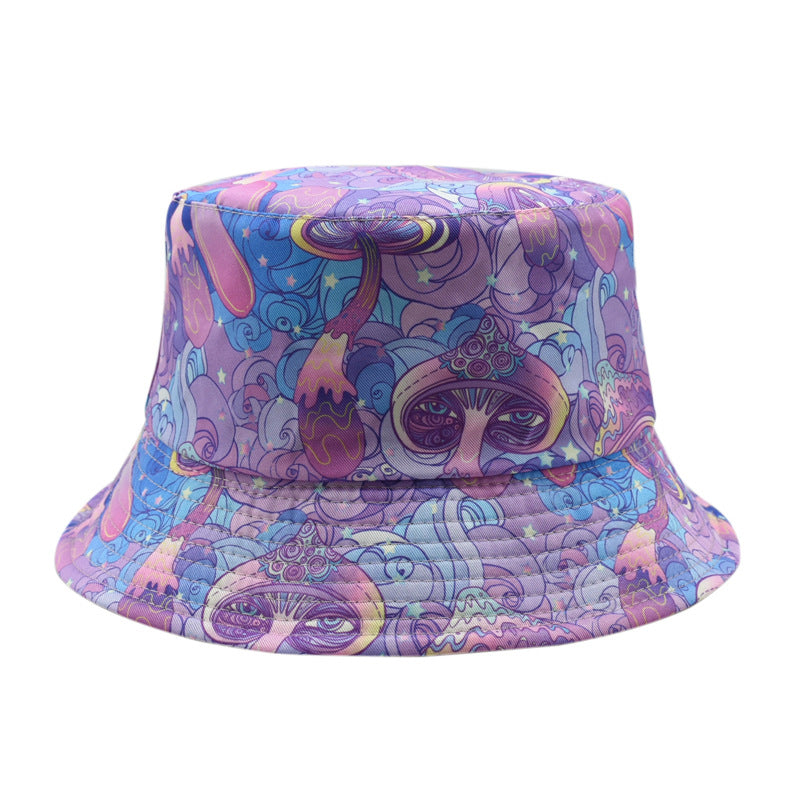 Wholesale colorful mushroom printing fisherman hat