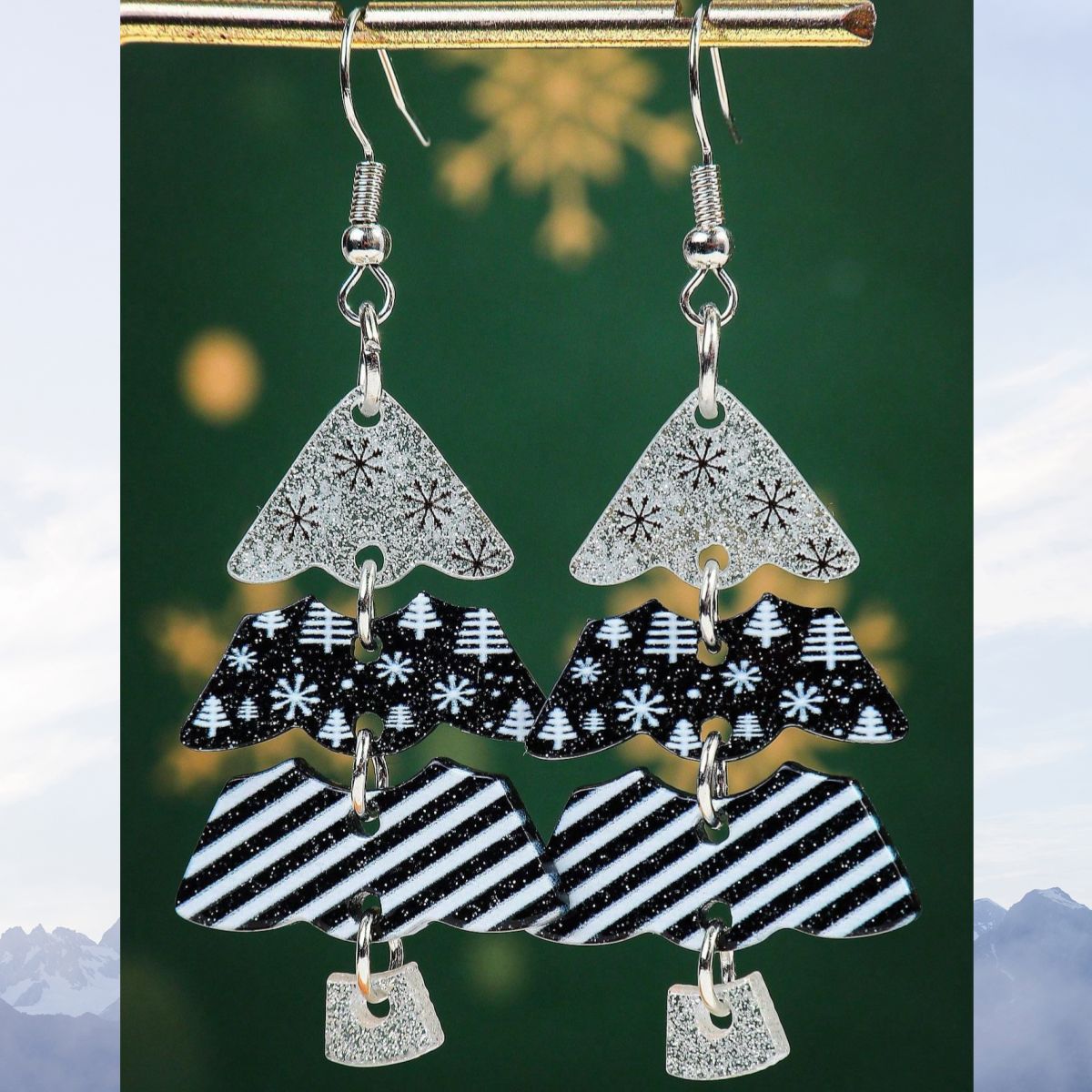 Wholesale Acrylic Christmas Tree Earrings - Colorful Party Jewelry Accessory for Women Gift