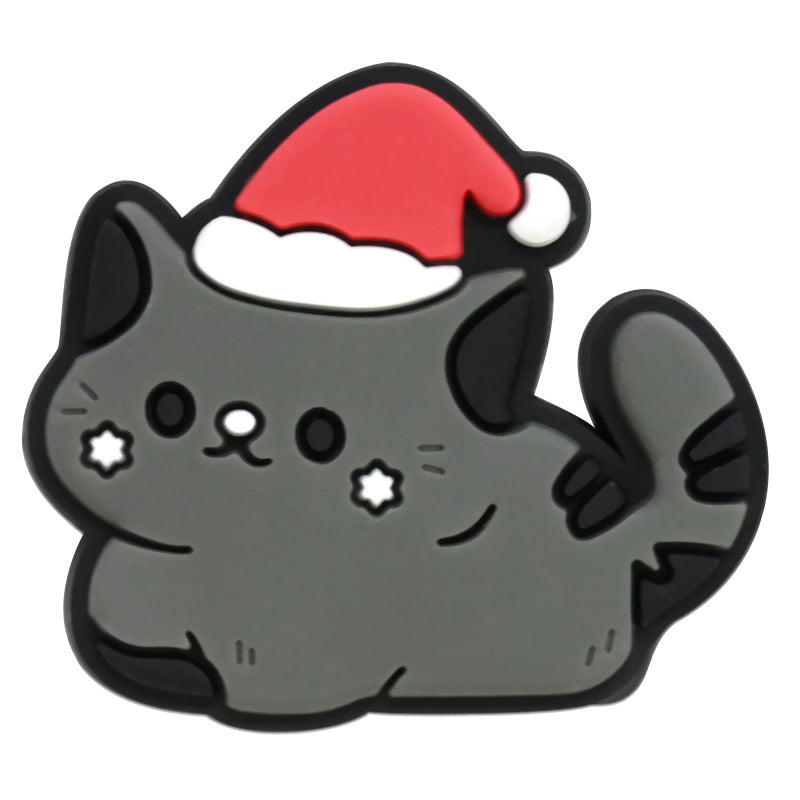 Wholesale Random 100pcs Cute Little Animal Christmas Series PVC Soft Rubber Shoe Buckle Decoration ACC-SC-RYY069