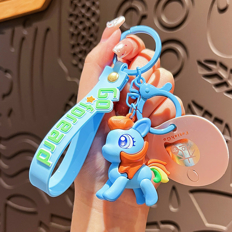 Wholesale Cartoon Pony PVC Soft Keychain ACCVIP-KC-HangLi002
