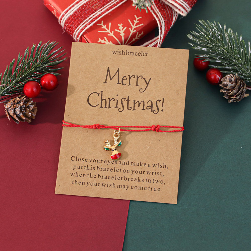 Wholesale Christmas oil-painted adjustable bracelet