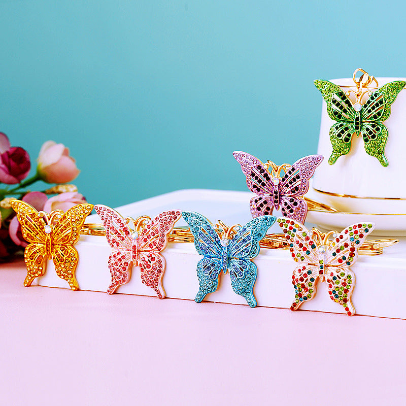 Wholesale Creative Diamond Butterfly Insect Keychain ACC-KC-RuiYuan013