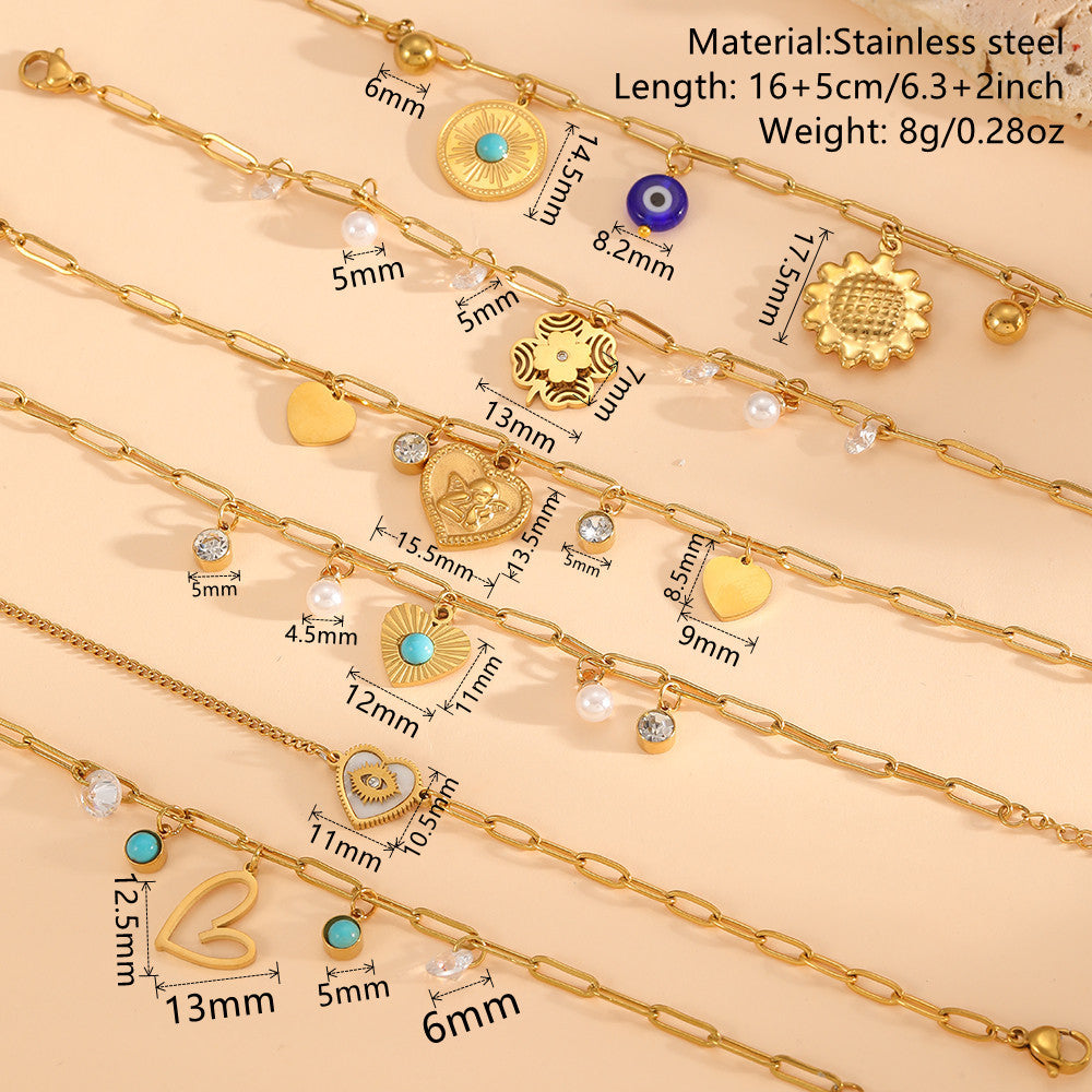 Wholesale Titanium Steel Bracelets Heart Bracelets