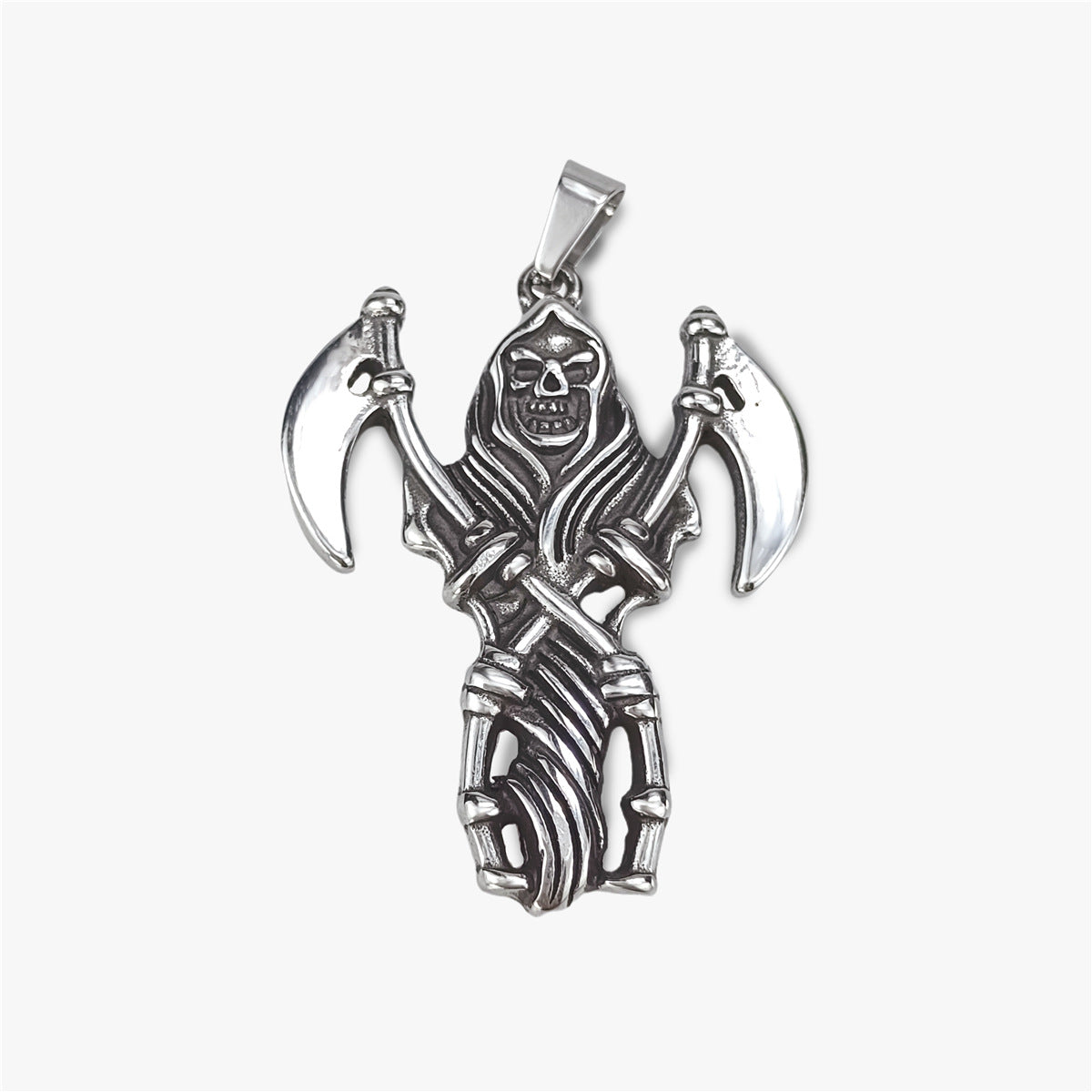 Wholesale Halloween Stainless Steel Skull Sickle Pendant Titanium Steel Boys Necklace ACC-NE-Ruig005