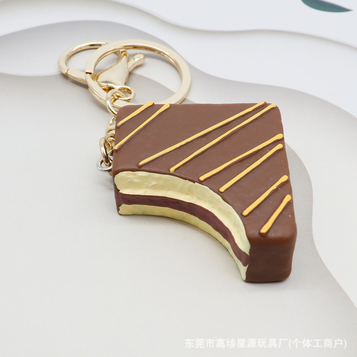 Wholesale Mini Artificial Resin Chocolate Cake Keychain Bag Charm Everyday Accessory