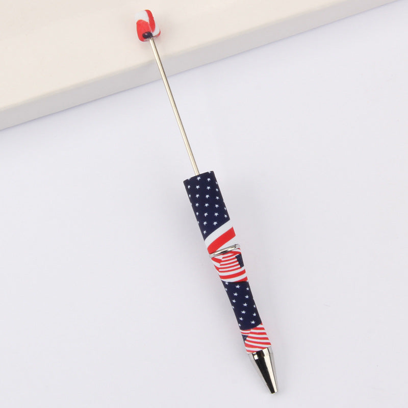Wholesale Beadable Pens Leopard Print Floral Cow Independence Day Print DIY Beaded Pens ACC-PN-JinBN015