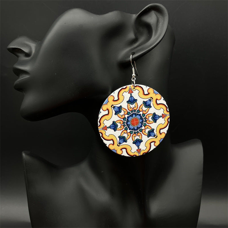 Wholesale Vintage Bohemian Ethnic Style Wood Earrings ACC-ES-FX058