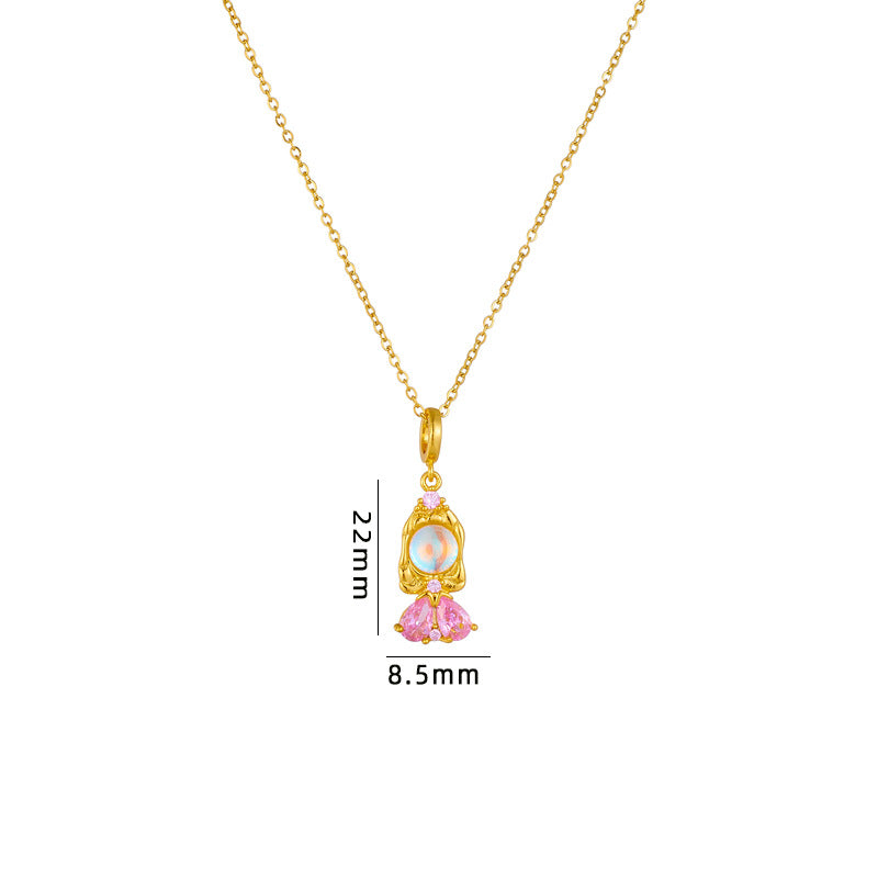 Wholesale cartoon cute zircon accessories copper necklace ACC-NE-Rongc002