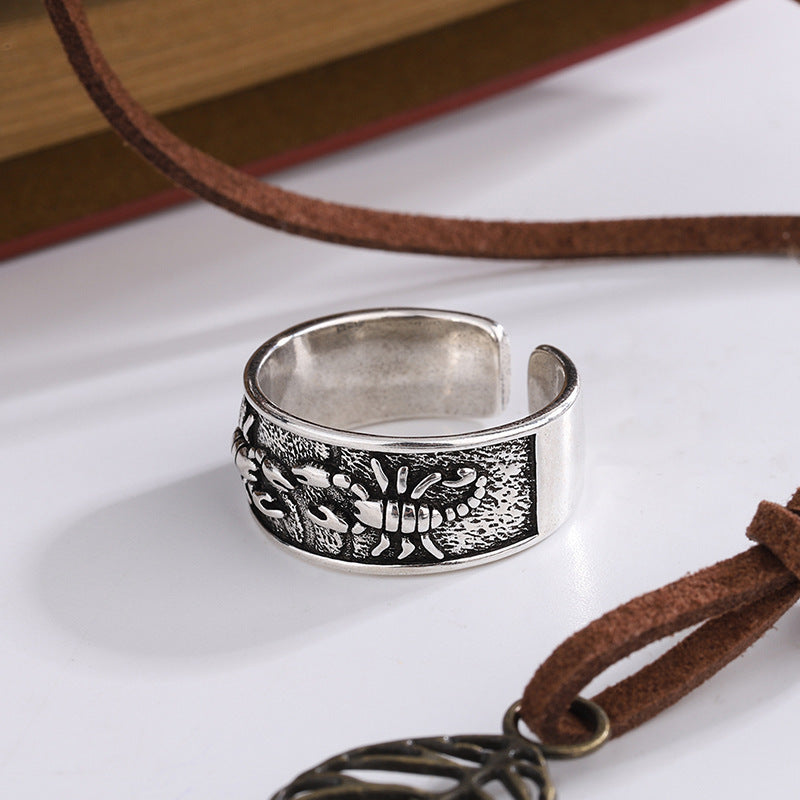 Wholesale Vintage Silver King Ring Unisex Adjustable for Everyday Wear