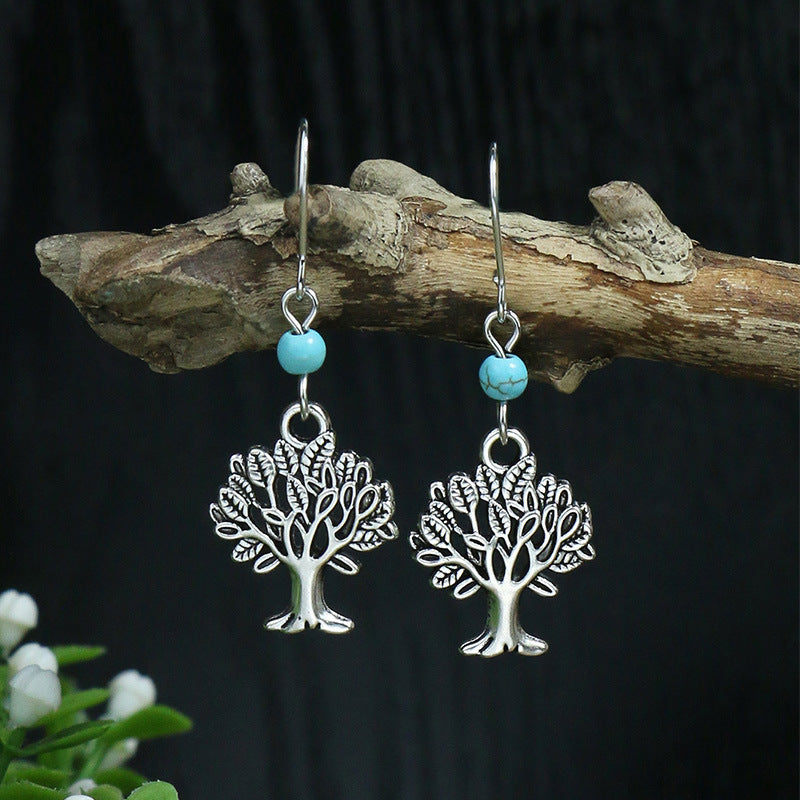 Wholesale Boho Vintage Long Acrylic Turquoise Earrings ACC-ES-MoMo007
