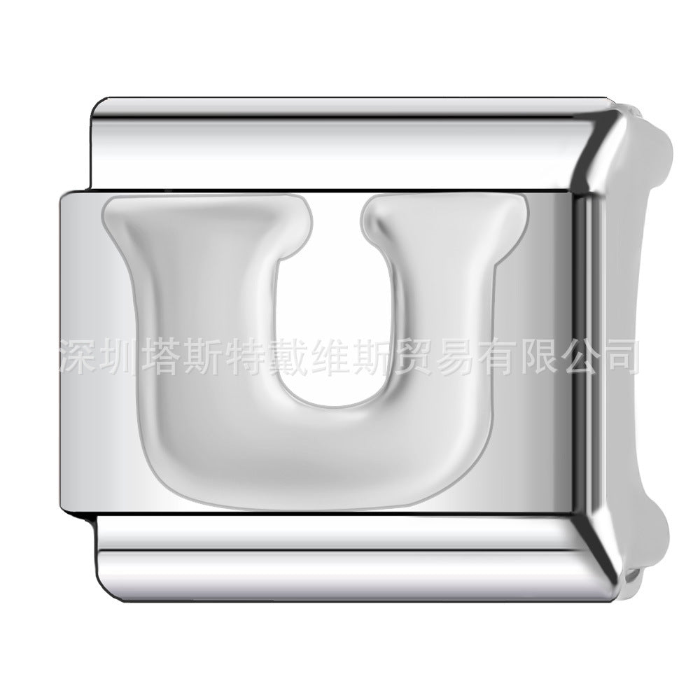 Wholesale 9mm Italian Charm Starter Bracelets DIY square Single Section Creative Stainless Steel Composable Bracelet