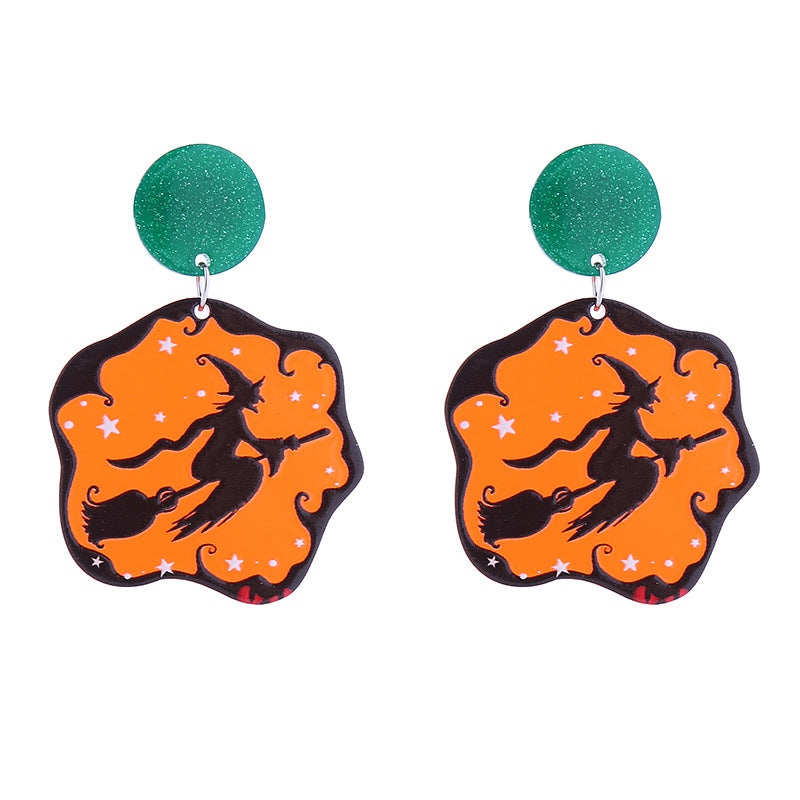 Wholesale  Acrylic  Earrings Pumpkin Skull Ghost Halloween Earrings