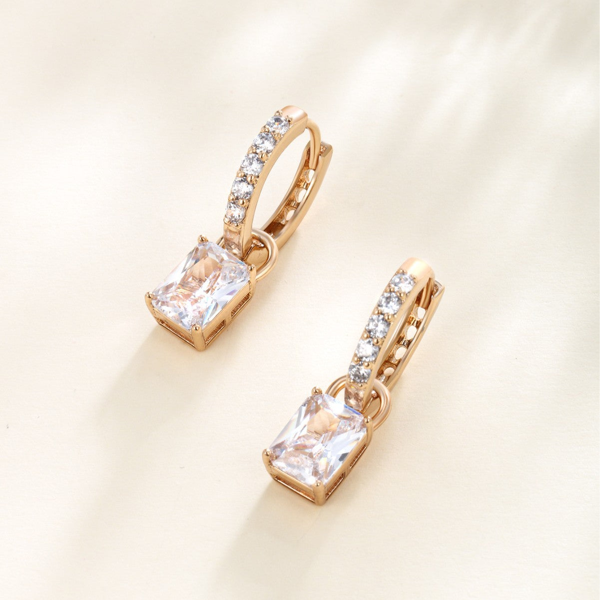 Wholesale Zircon Geometric Square Earrings