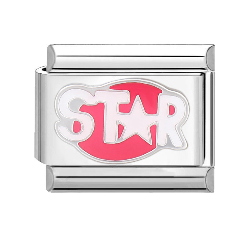 Wholesale Italian Charm Bracelet 9mm DIY Splicing Removable Pink Series Titanium Steel Composable Bracelet