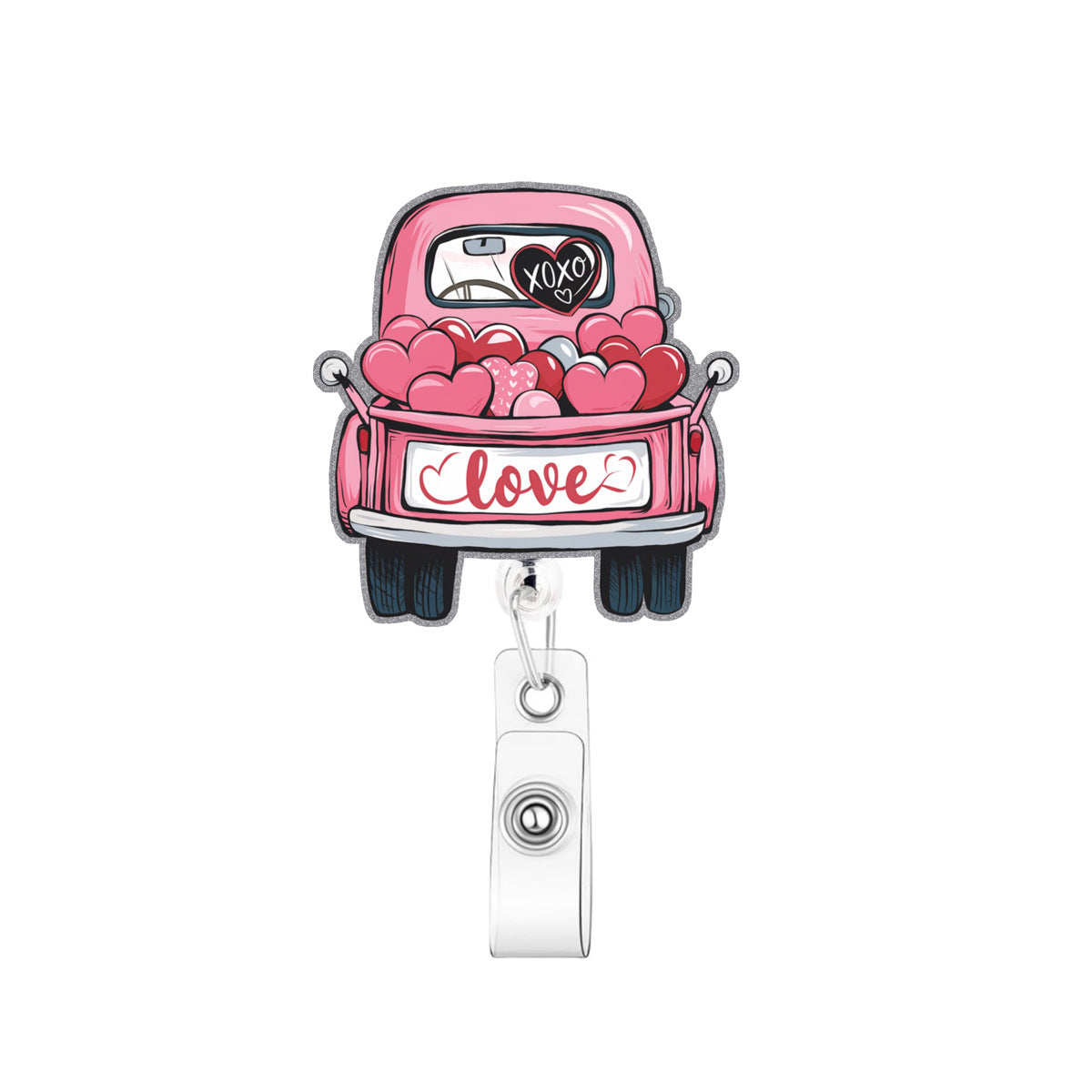 Wholesale retractable acrylic Valentine' s Day Badge Reels