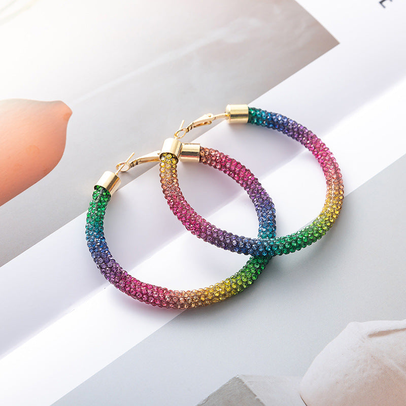 Wholesale  Independence Day gradient color earrings