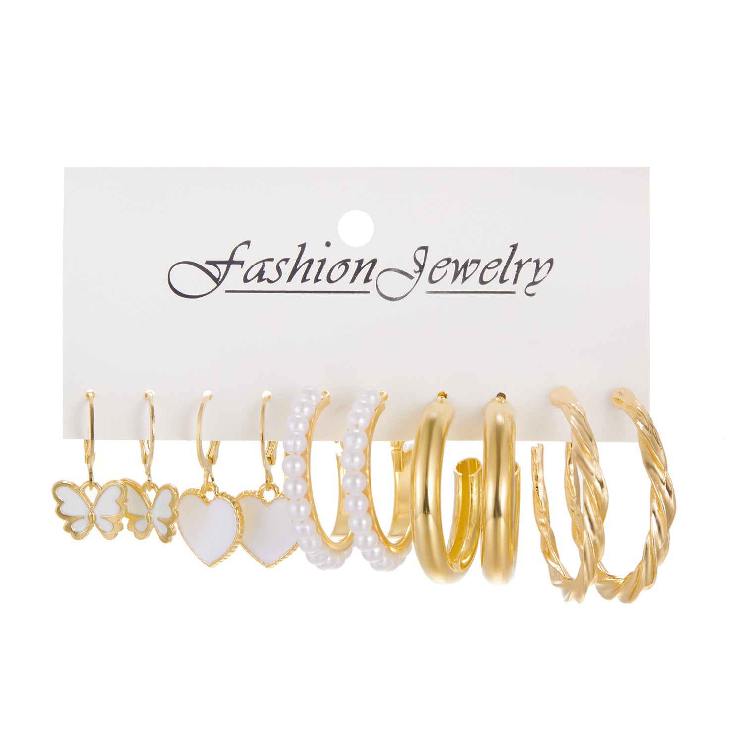 Wholesale pearl butterfly ladies earrings set