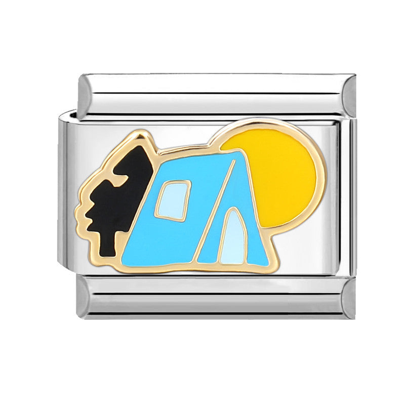 Wholesale Italian Beaded Bracelet 9mm DIY Splicing Removable Splicing Pink Blue Stainless Steel Combinable Bracelet