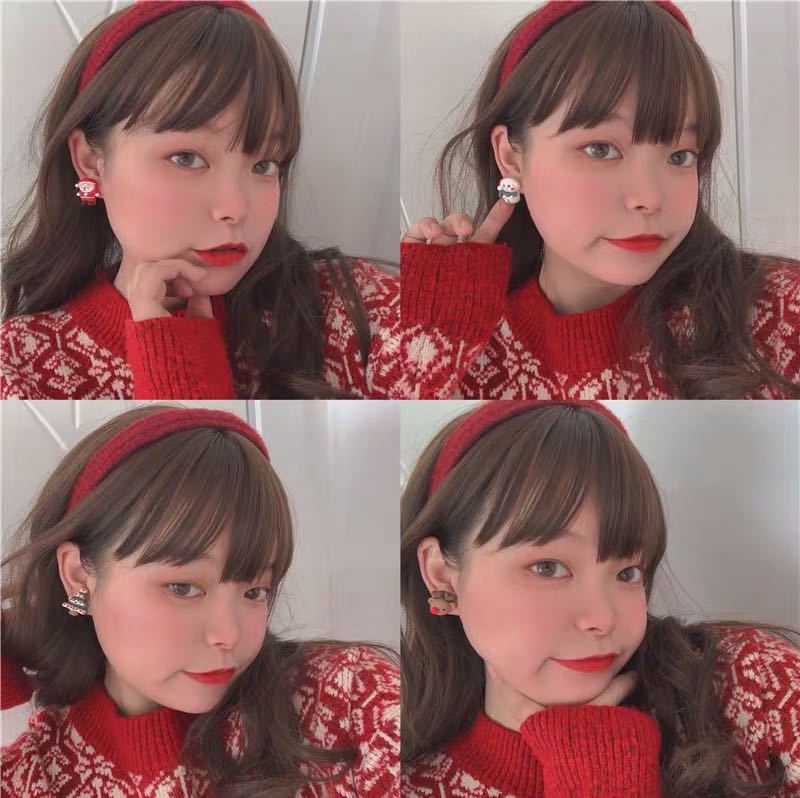 Wholesale Christmas  Snowman Elk Resin Earrings