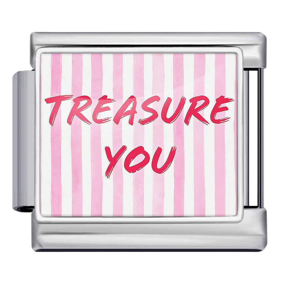 Wholesale 9mm Italian Charm Starter Bracelets DIY Valentine' s Day Heart-Shaped Stainless Steel Composable Bracelet