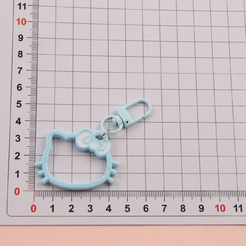 Wholesale Hollow Cartoon Cat Head Keychain Pendant - Trendy Bag Charm Decorative Accessory for Gift Resale
